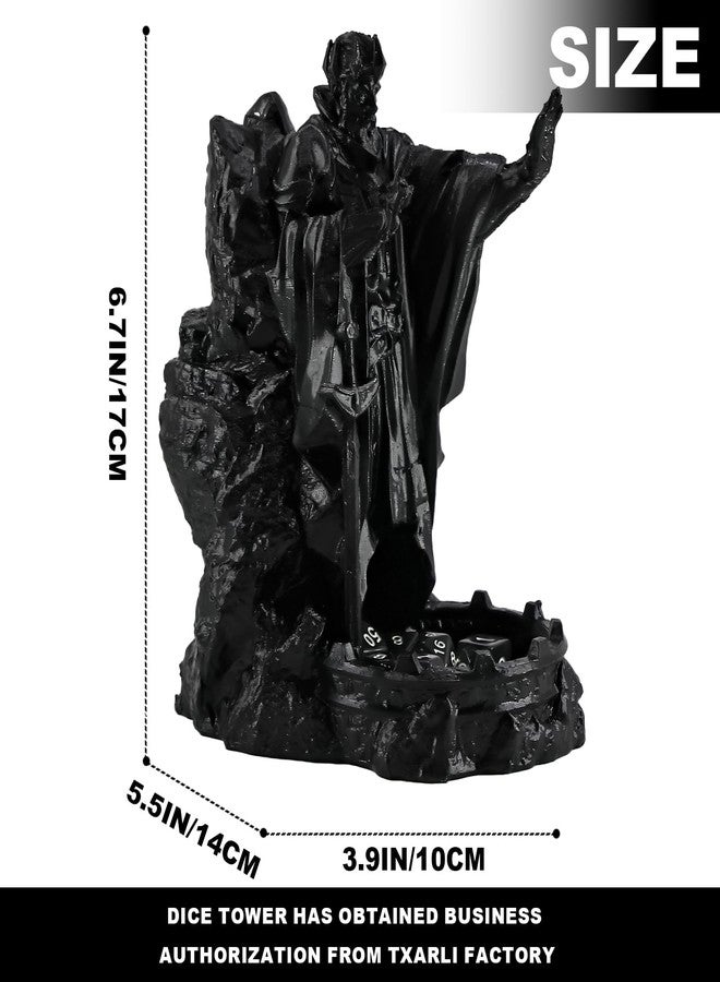 sabermaster DND Dice Tower God Dice Tower DND Accessories DND dice Tray for RPG Games Tabletop Games Such Dragons and Dungeons (Black) - Image 2